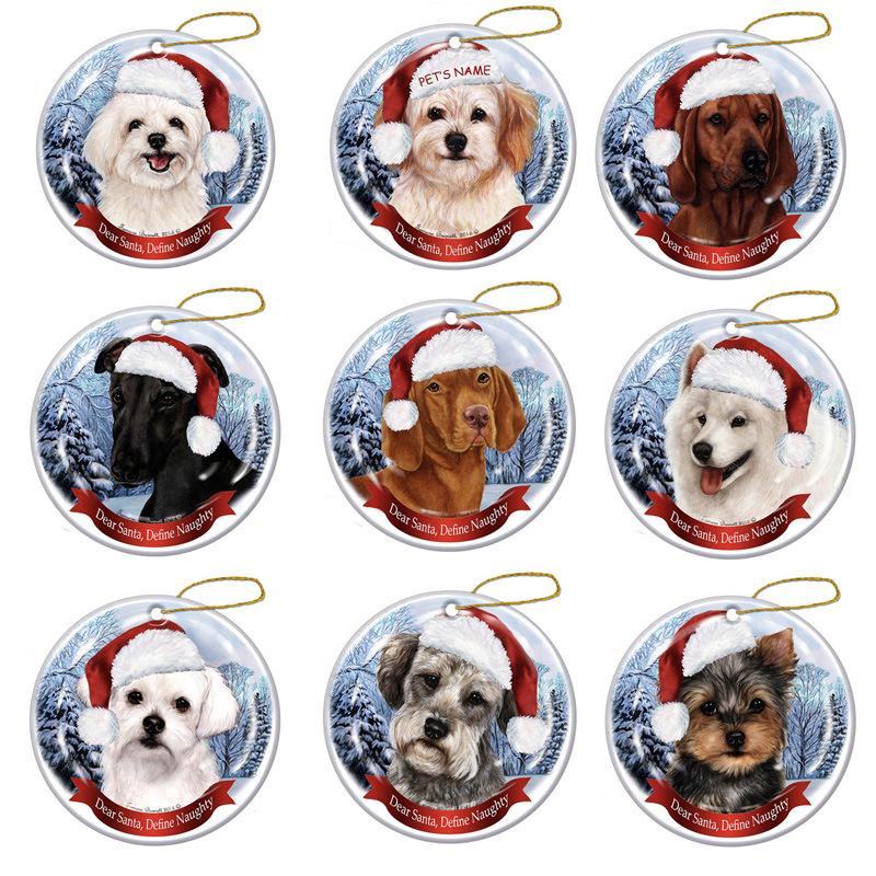 1 шт. Подарок ребенку Деревянное Рождественское украшение Собака Узор Собаки Фирменный Кулон Круглые Подвески Вечеринка