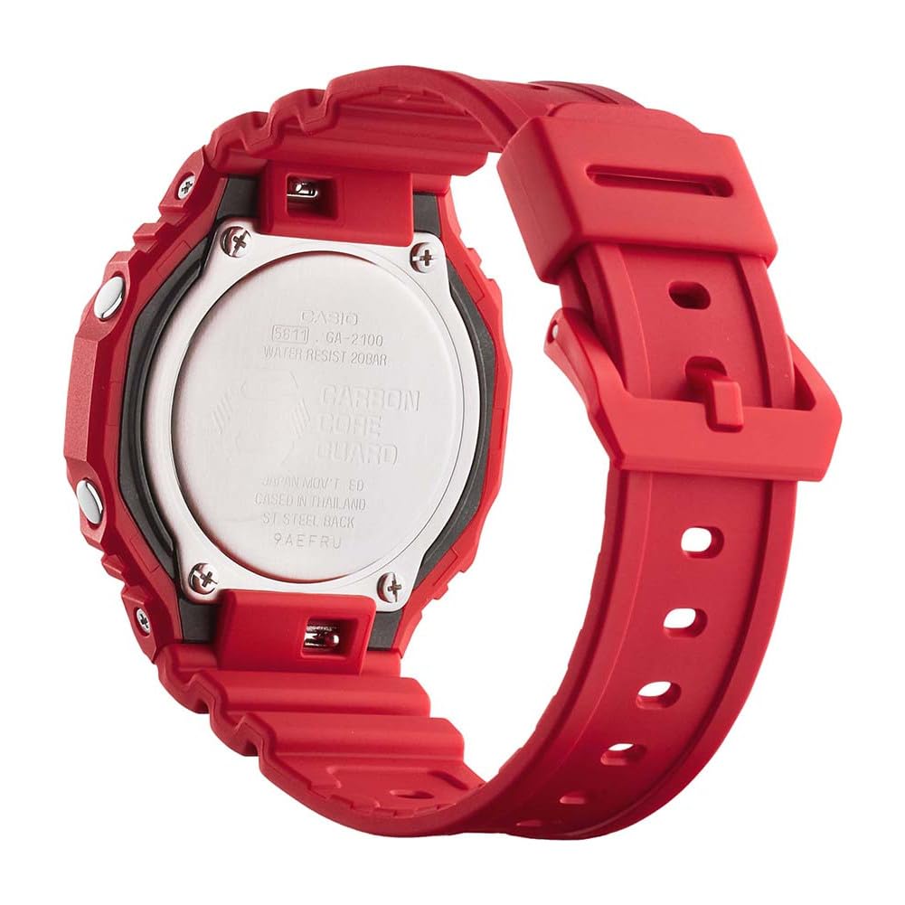 Casio Красные Спортивные Кварцевые Отправляются Международно GA-2100-4A G-SHOCK Мужские Аналогово-Цифровые Часы,