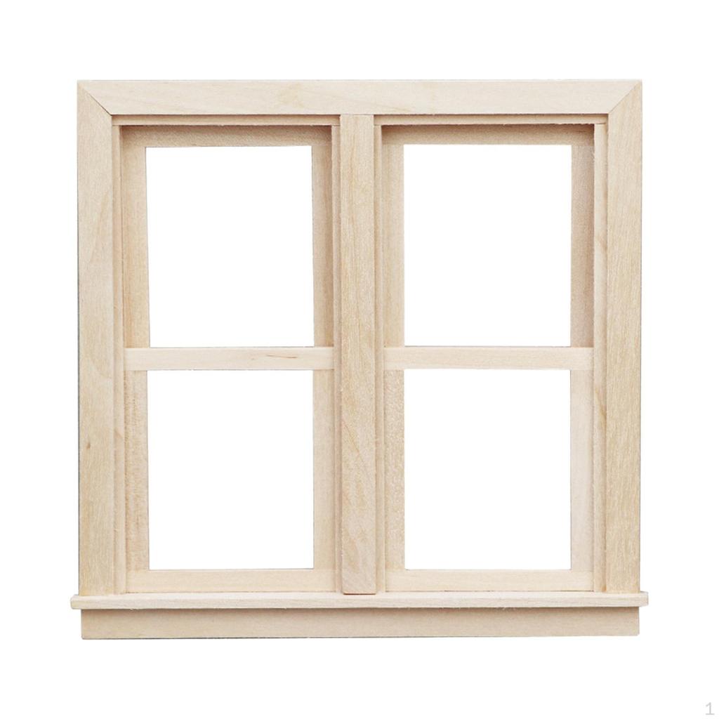 1/12 Dollhouse Miniature DIY Wooden , Furniture Window