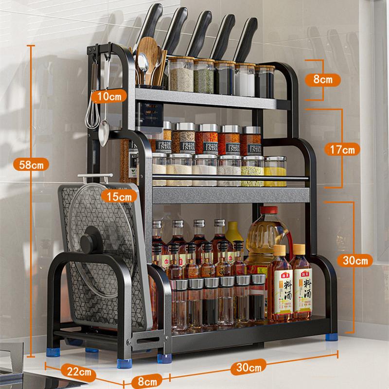 2 слоя 3 слоя Нержавеющая сталь кухонная стойка для хранения палочек для еды приправы полка органайзер нож банка бытовые принадлежности