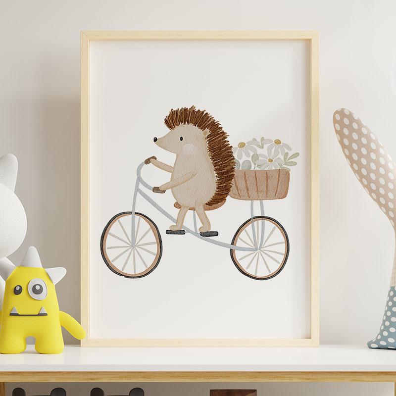 Бохо Мультяшный Медведь Ежик Машина Корабль Воздушный Шар Постеры Художественные Принты Холст Живопись Настенные Картины Для Детской Комнаты Домашний Декор