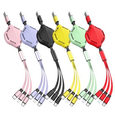 USB-кабель 3 в 1 для зарядного устройства IPhone Type-C, телескопический удлинительный кабель Micro USB для зарядки телефона