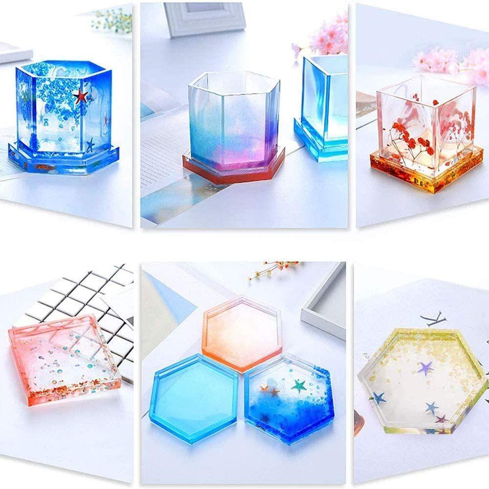 Transparent Handmade Craft Epoxy Coaster Teacup Mat Mold Crystal Glue Dropping Tool Silicone Molds