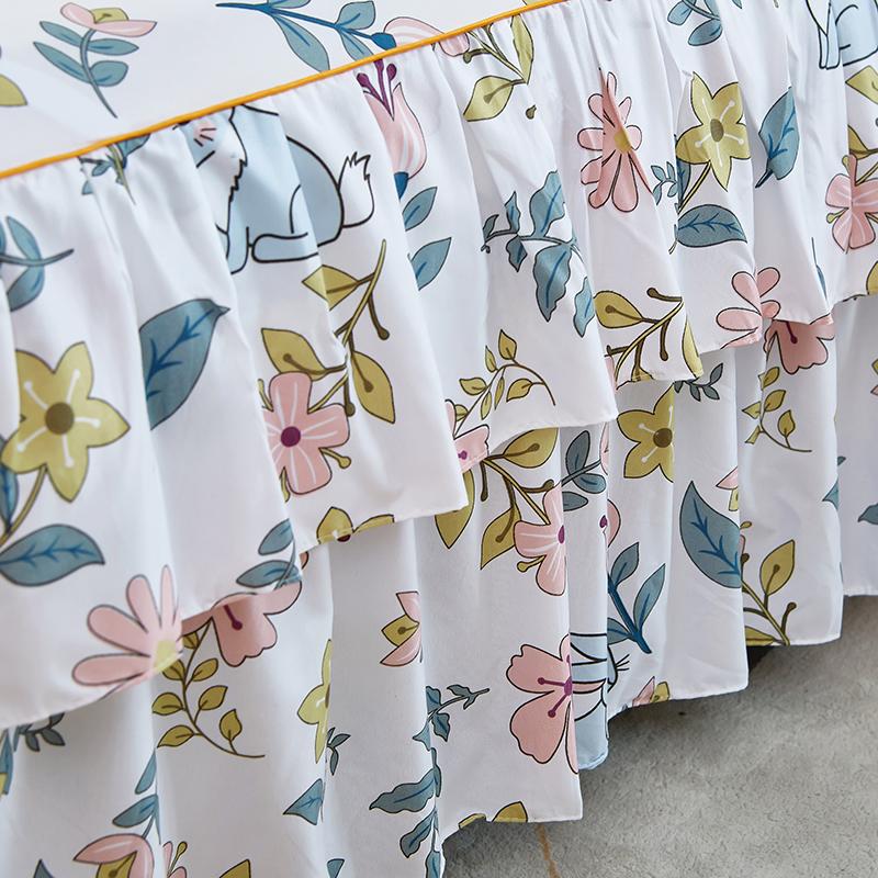 1PC Pastoral Style Bed Cover Colchas De Cama Matrimonial Double Lace Bed Skirt King Bedsheets Skirts (pillowcase Need Order)