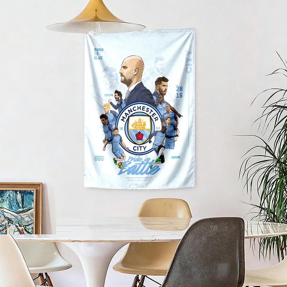Manchester City Wall Decor Tapestry Art For Pet Memorial Birthdaywedding Party Backdrop Family Gift
