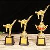 Золотой Трофей Наградные Кубки по Боевым Искусствам Пластиковая Модель Золотой Человек Маленький Призовой Кубок Соревнование по Тхэквондо Поделки Сувениры Награда Победителю