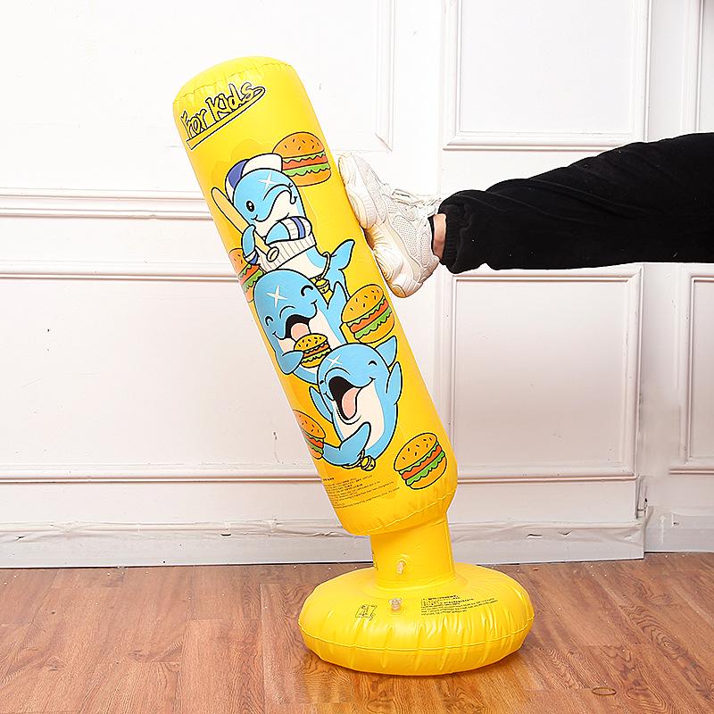 Children's Thickened Inflatable Punching Bag - Vertical Boxing Column and Stress Relief Tumbler Sandbag.