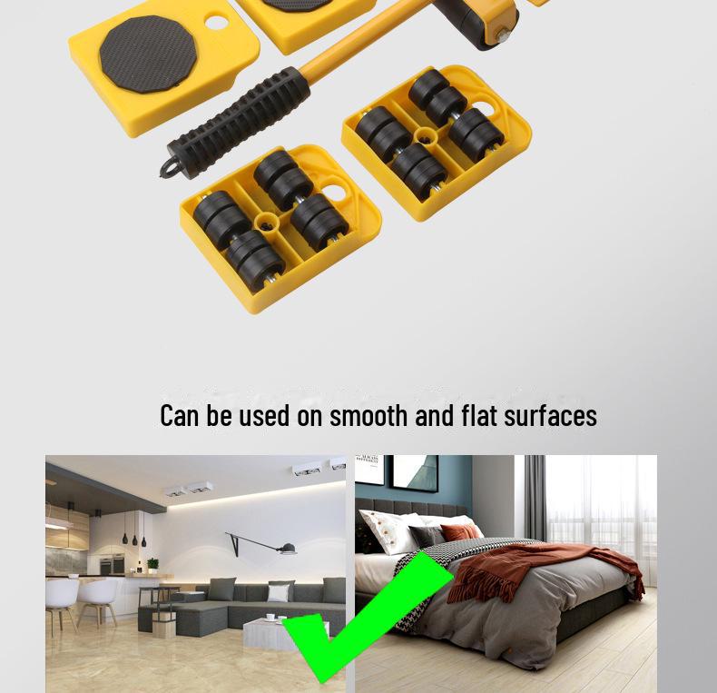 Многофункциональный универсальный набор инструментов для перемещения колес из пяти предметов для мебели