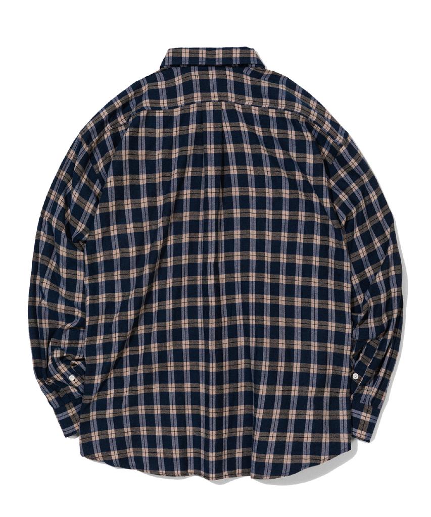 LENGAGEMENT Taguanut Button Oversized Check Brushed Shirt [Blue]