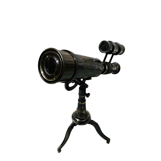 25.4 Cm Nautical Solid Brass Old Antique Desk Tripod Telescope