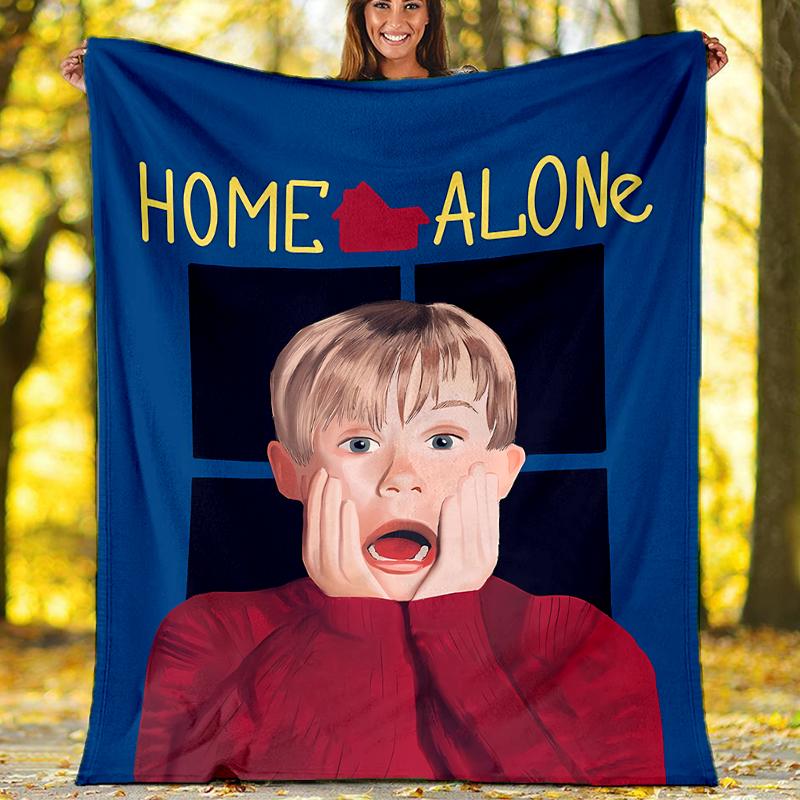 Home Alone Theme Printed Blanket - Perfect for Couch, Bed, Travel & Outdoor Use | Machine Washable, Cozy & Durable.
