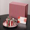 Wutuo Striped Ceramic Cup and Saucer Set