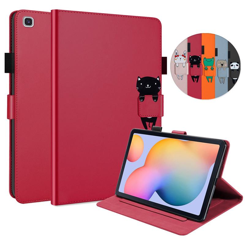 Чехол для планшета Coque Pour Samsung Dock Lite Cute Kawaii Cat Красноокрашенный чехол для планшета Pour Samsung Galaxy Tab Dock Lite Sm-p610 P615 Магнитный чехол