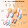 Soft Nylon Infant Care Set Round Tip Baby Nail Clipper Gifts Baby Brush Comb Set  Baby Grooming Kit