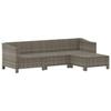 VidaXL Salon de jardin 4 pcs avec coussins Gris Résine tressée, salon de jardin, ensemble de salon d'extérieur, ensemble de 362687
