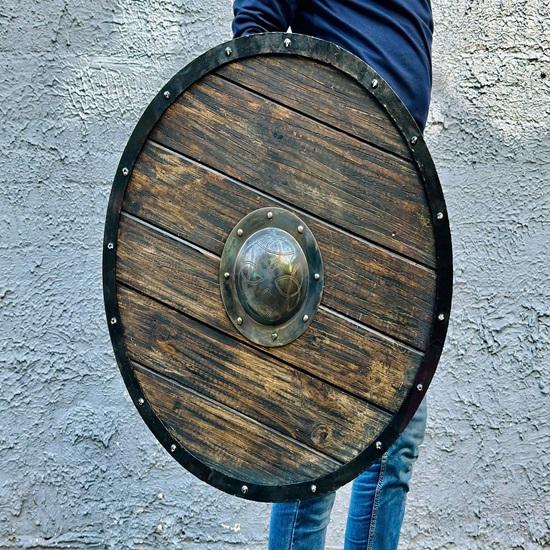 Деревянный щит викинга, средневековый щит для ролевых игр в жанре LARP, лучший подарок на Хэллоуин