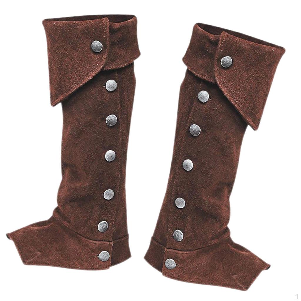 Faux Leather Boot Covers Steampunk Spats Greaves Gaiters Legguards Tops Knight Accessories