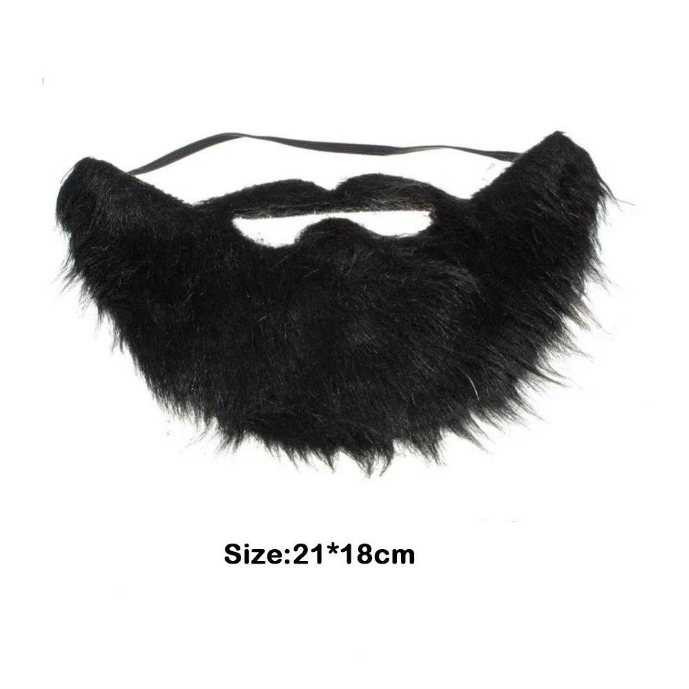 Synthetic Fiber Fake Beard Mustache Soft Hair Black/Brown/White Facial Hair Props Dress Up Elastic Band Cosplay Beard Cosplay