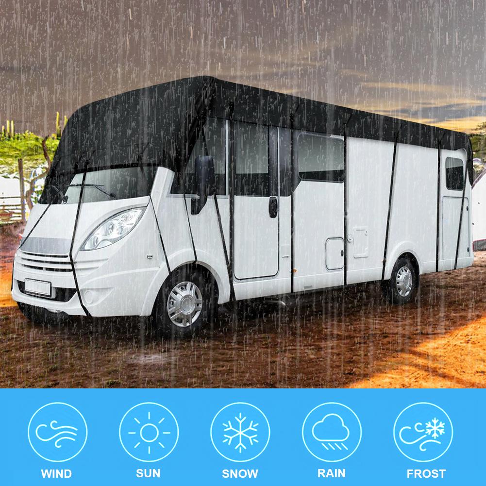 8.5x3m RV Roof Cover 210D Oxford Cloth Caravan Roof Cover Weather-Resistant Caravan Rooftop Tarpaulin for RV Travel Car Supplies