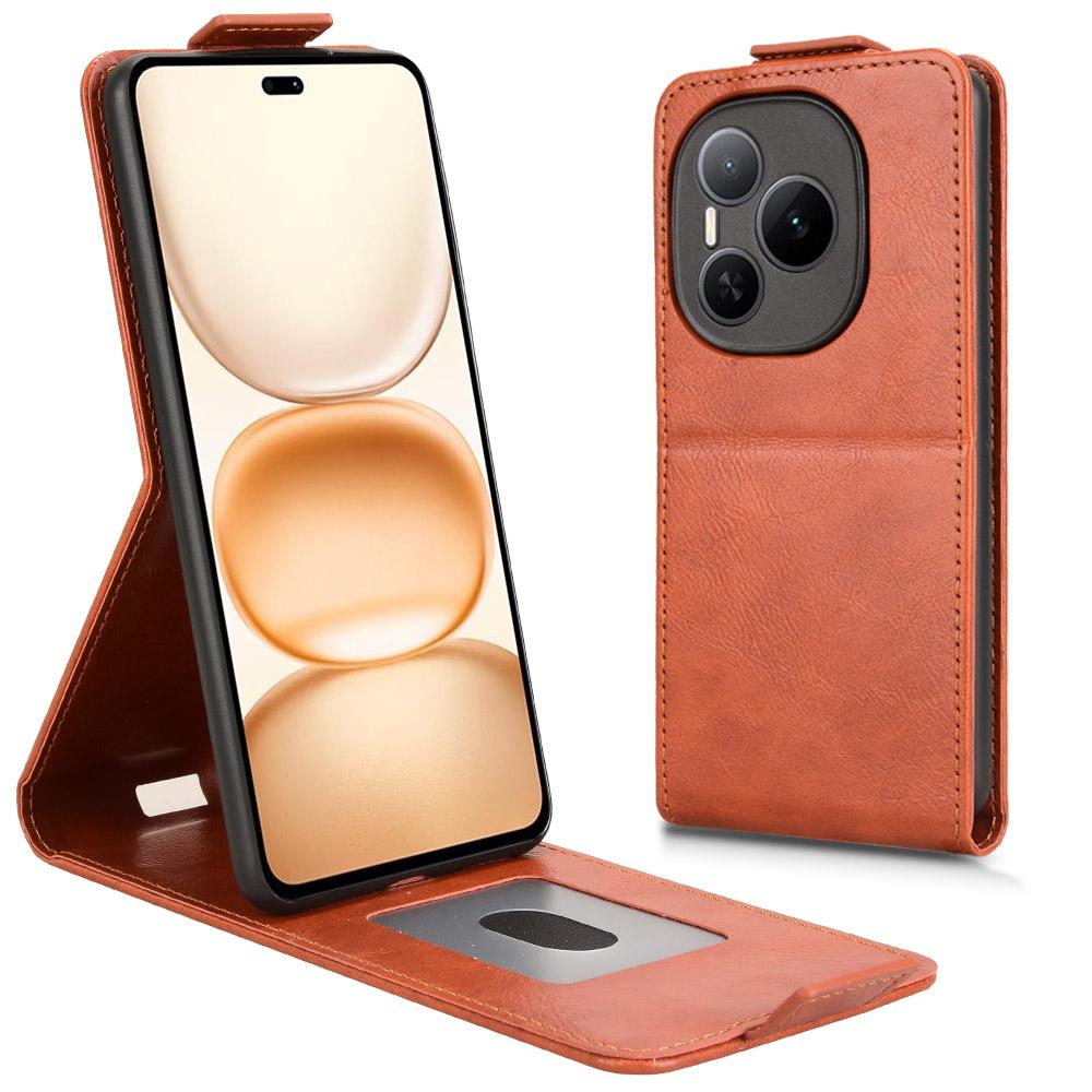 For Honor Power 5G Stand Case Magnetic Clasp Vertical Flip Leather Phone Cover with Card Holder