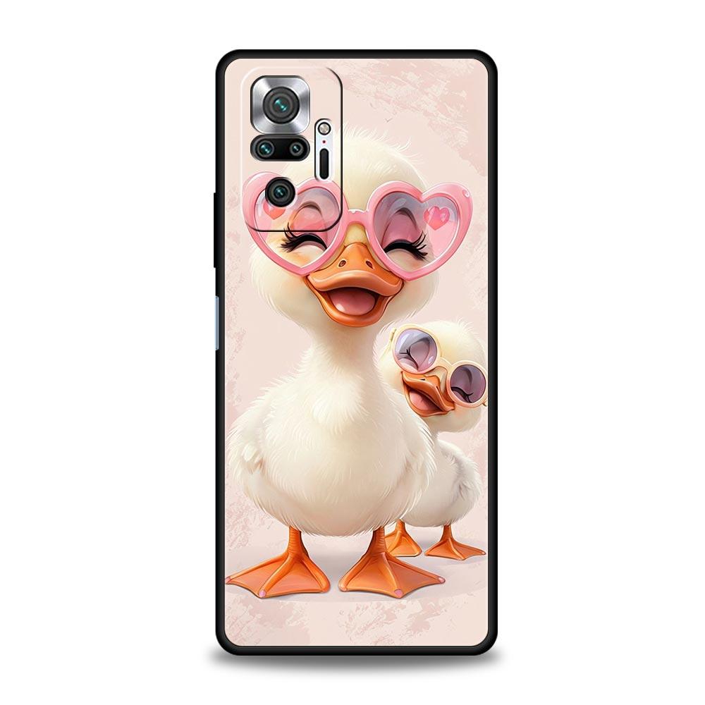 Мультяшная утка Чехол для телефона для Redmi 14C 10C Note 15 14 13 12 10 11 K40 Pro Plus 5G Ударопрочный Мягкий ТПУ Чехол Fundas Capas