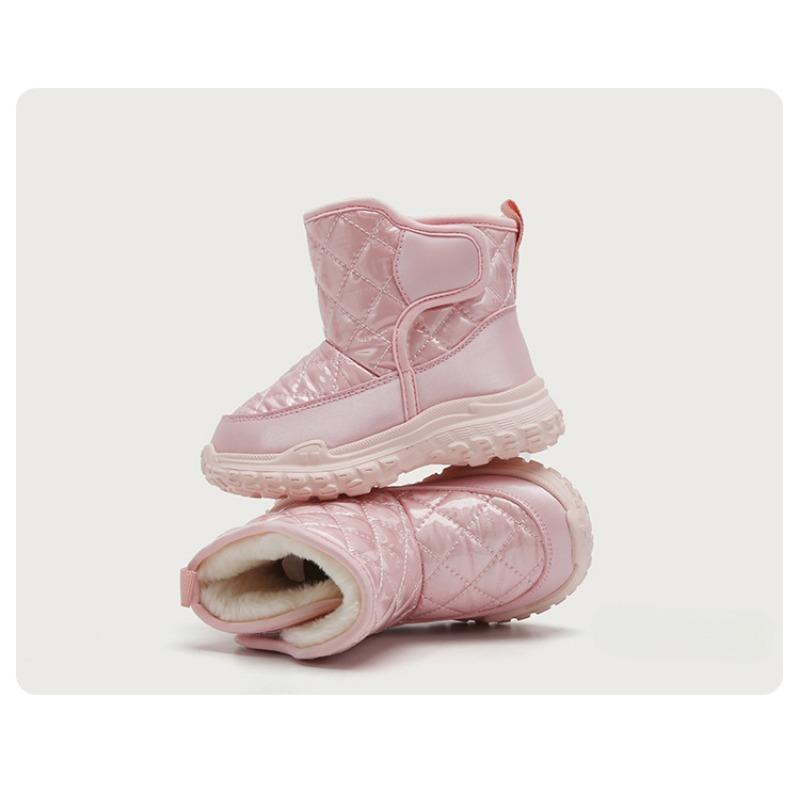 Модные универсальные однотонные высокие сапоги с липучками, утолщенные детские зимние сапоги, повседневная хлопковая обувь, теплые хлопковые сапоги для мальчиков и девочек