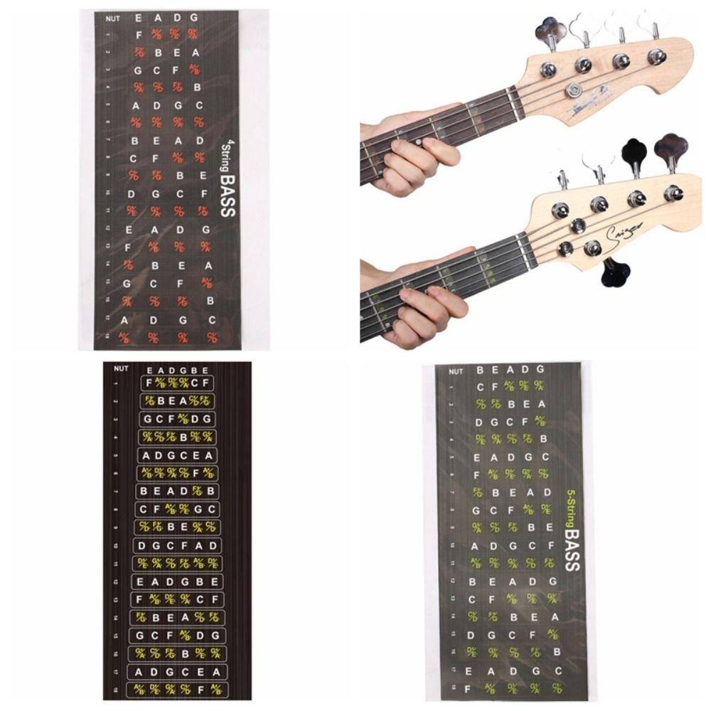 Tone Guitar Fretboard Note Sticker Portable Guitar Chord Stickers 5-string Bass
