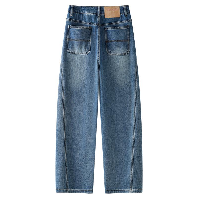 Женские ретро джинсы с высокой талией и зауженными прямыми штанинами - Коллекция Весна 2025