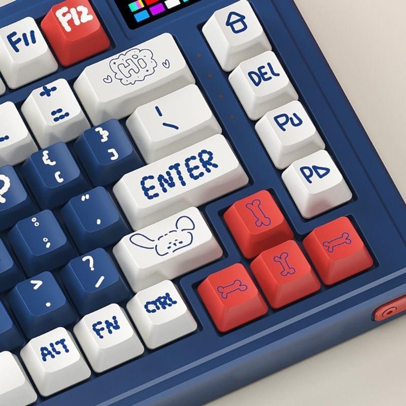 133 клавиши Тема Щенки Оригинальный профиль PBT Сублимационная печать Набор кейкапов для кастомных механических клавиатур