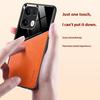 For Oppo Reno13 Pro 5G Case Leather Coated PC+TPU Phone Back Cover
