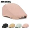Весна и лето утиный язычок однотонный мужской и женский простой берет модная молодежная тонкая шляпа от солнца