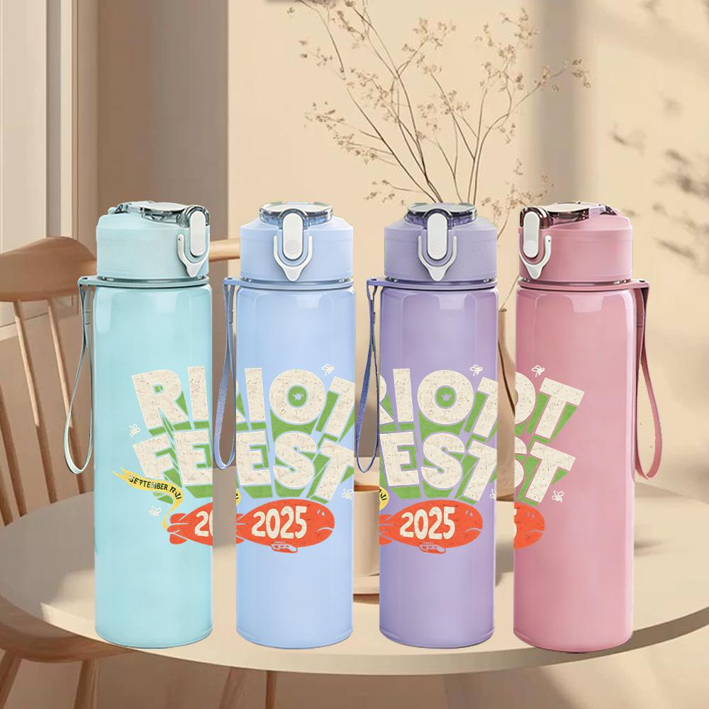 1PC Boy Cartoon Colorful Retro Print 750ml Portable Sports Water Bottle Leakproof Gym Outdoor Travel Drink Cup
