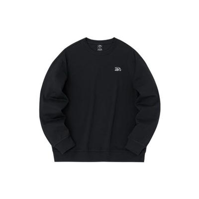 Anta Lifestyle Series однотонный свитер с круглым вырезом и длинными рукавами, толстовка унисекс, черная 972348710-6