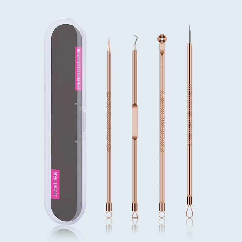 Stainless Steel Blackhead Remover Kit Comedone Extractor Acne Tweezers & Beauty Needles for White/Black Heads