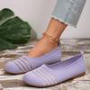 Fashion Women Flats Shoes Round Head Shallow Mouth Loafers Spring Knitted Flat Shoes Ladies Breathable Casual Comfortable Women Shoes