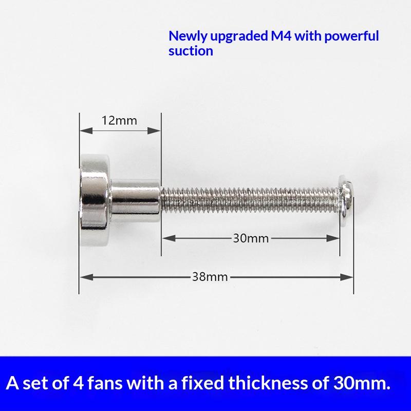 Desktop PC Case Fan Magnetic Screws 4Pcs Robust Nut Fixing For Chassis Cooling Quick Setup