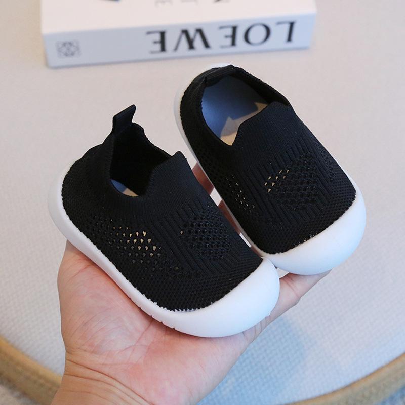 Детская дышащая обувь из сетки Flyknit - Мягкая подошва с защитой от столкновений, Конфетные цвета, Унисекс, Повседневная обувь для малышей