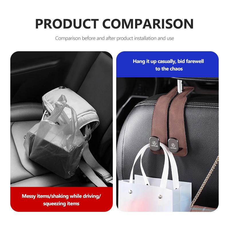 Alloy Car Headrest Hook Suede Seat Hanging Hanger Storage Hook For Lexus IS350 ES350 IS250 IS460 IS220h IS300 LX570 UX250hEY7