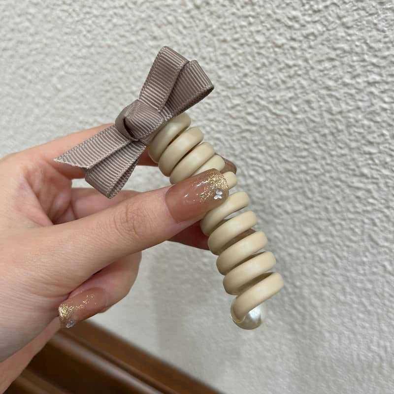 Эластичные резинки для волос для женщин и девочек, однотонные резинки для волос, спиральная катушка, резинка, хвостики, веревка для головы, аксессуары для волос