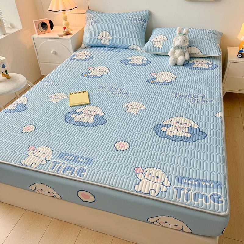 1 шт. латексный толстый стеганый наматрасник, летний дышащий крутой противоскользящий простынь на подкладке, милый чехол на кровать, наволочка в комплект не входит