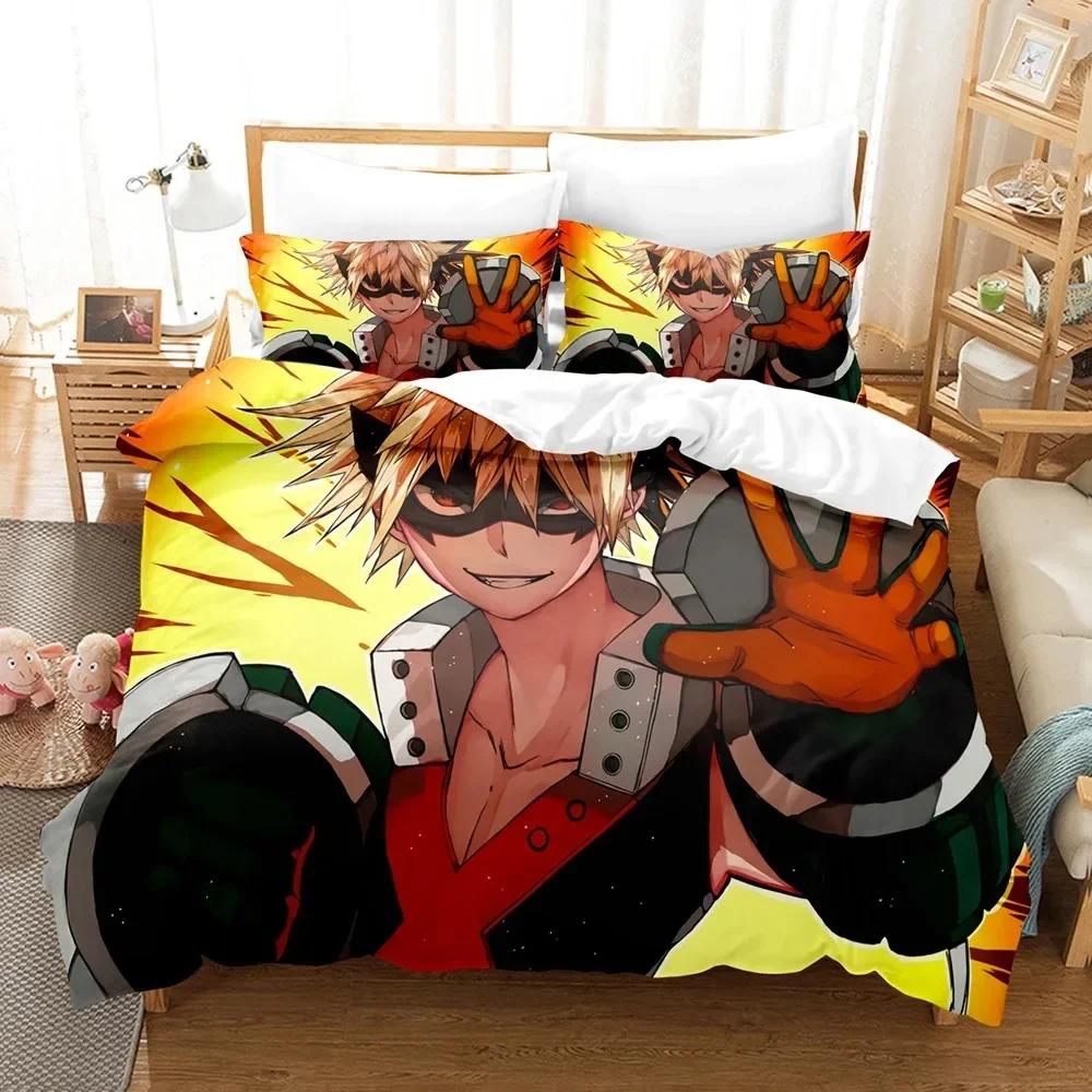 My Hero Academia Комплект Постельного Белья Япония Аниме Печатный Комплект Постельного Белья С Наволочкой Мягкое Покрывало Мягкое Односпальное Двуспальное Queen Super King-Size Размеры