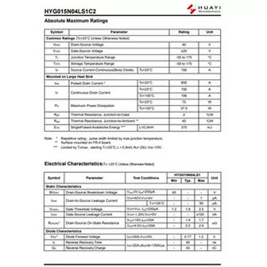 Совершенно новый HYG015N04LS1C2 PDFN5x6-8L N-канальный MOSFET