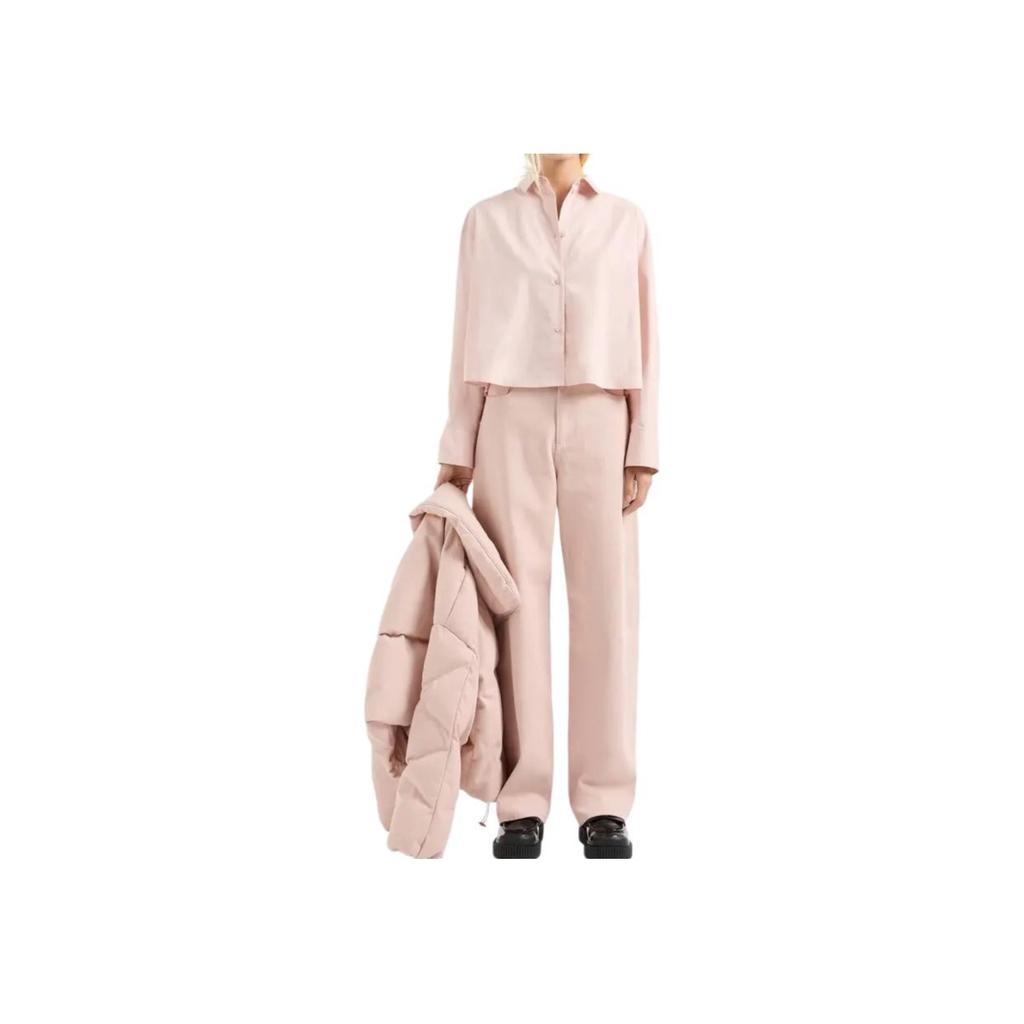 Armani Exchange Куртка женская хлопковая с воротником-стойкой на молнии, однотонная, с длинным рукавом, розовый 6DYB10-Y19DZ-3424