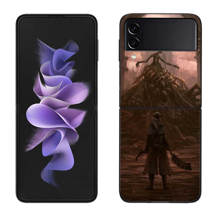 Чехол для телефона Bloodborne для Samsung Z Flip 7 6 5G Galaxy Z Flip 5 4 3 Черный Жесткий Чехол Роскошный ПК Корпус Coque