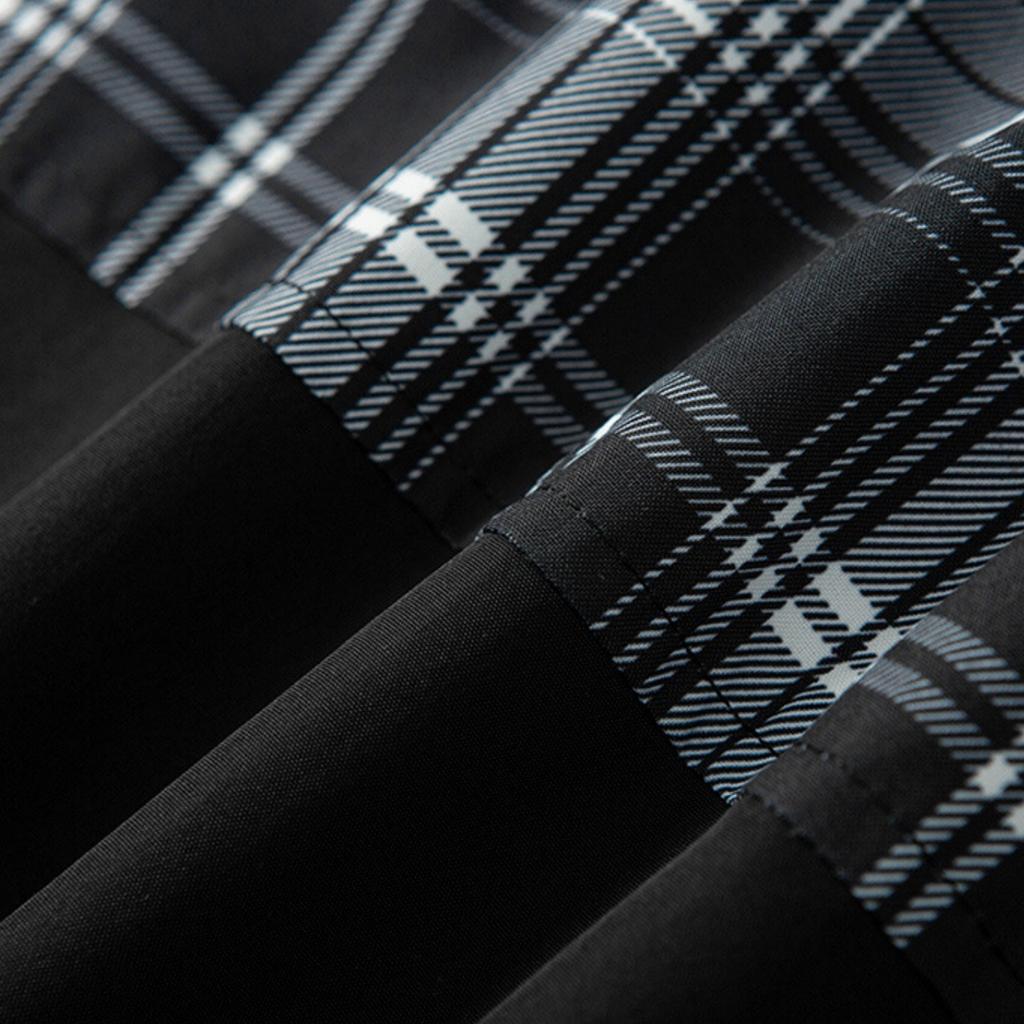 Мужская повседневная двухсторонняя куртка с цветными блоками, Мужская свободная лоскутная клетчатая куртка