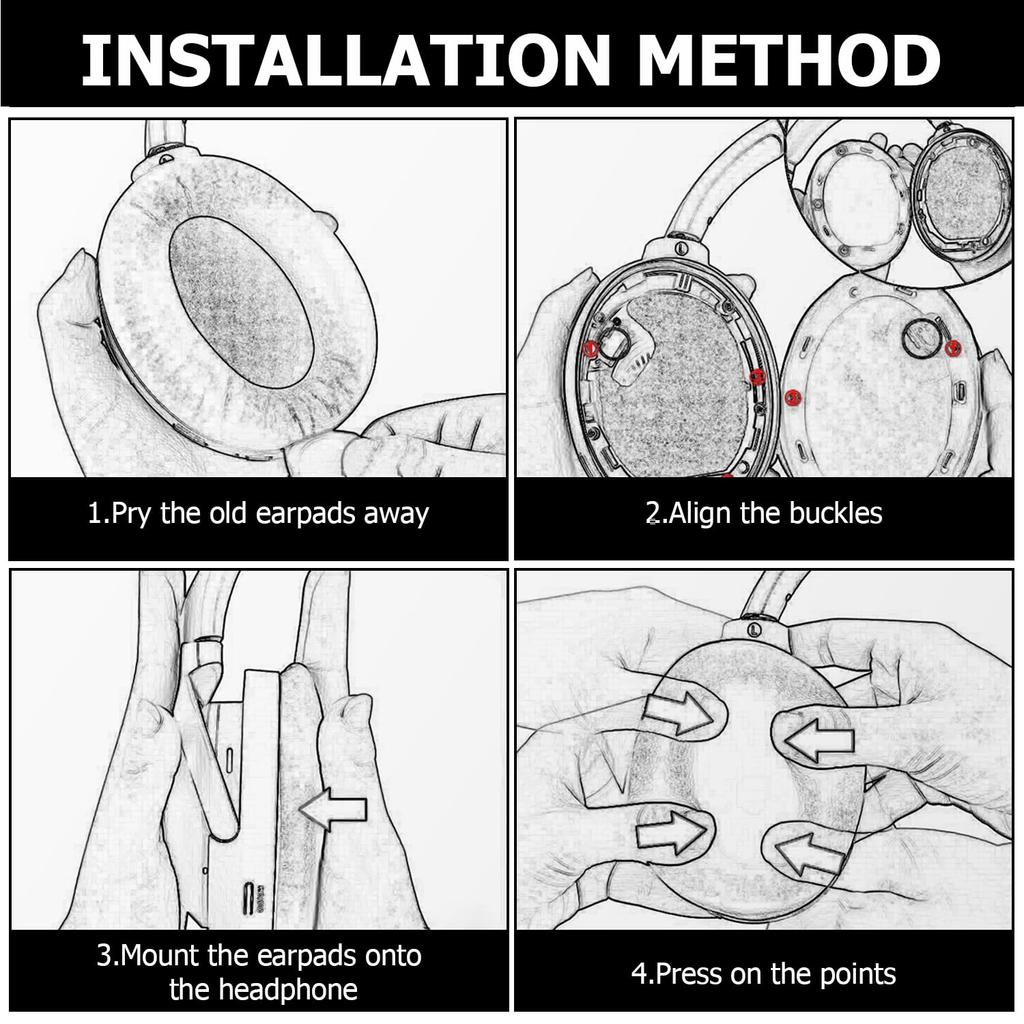 Сменные амбушюры umvowuxa, совместимые с наушниками Sony Soft Protein Leather WH-1000XM4, (Шампанское золото)