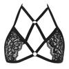 Женское сексуальное кружевное нижнее белье, бандажный эластичный бюстгальтер на бретельках, корсет с лямкой на шее, пуш-ап, укороченный топ, бюстгальтеры черного цвета