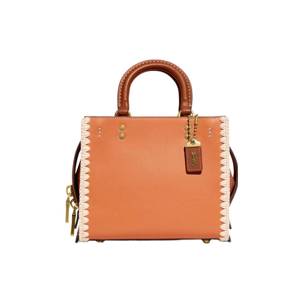 New COACH Rogue Cow Leather Small Square Bag, Handbag, Crossbody Bag Regular Women's Orange CJ636-B4UC8