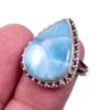 Natural Republic Ларимар Драгоценный камень 925 Проба Стерлинговое серебро Подарочное кольцо Р.8 R9N40