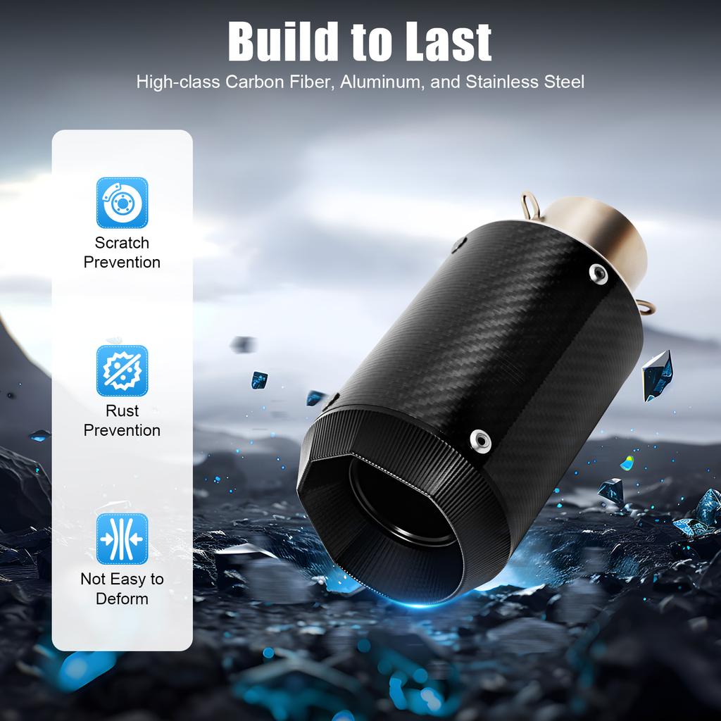 Universal Motorcycle Exhaust Pipe 2 Inch Carbon Fiber Muffler Muffler Silencer for Dirt Bike Scooter ATV